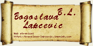 Bogoslava Lapčević vizit kartica